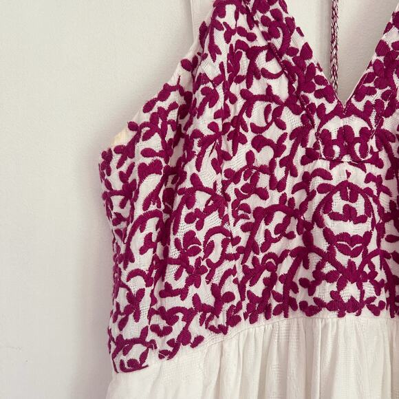 Anthropologie Manuela Embroidered Maxi Dress White Size 6 - Picture 5 of 8